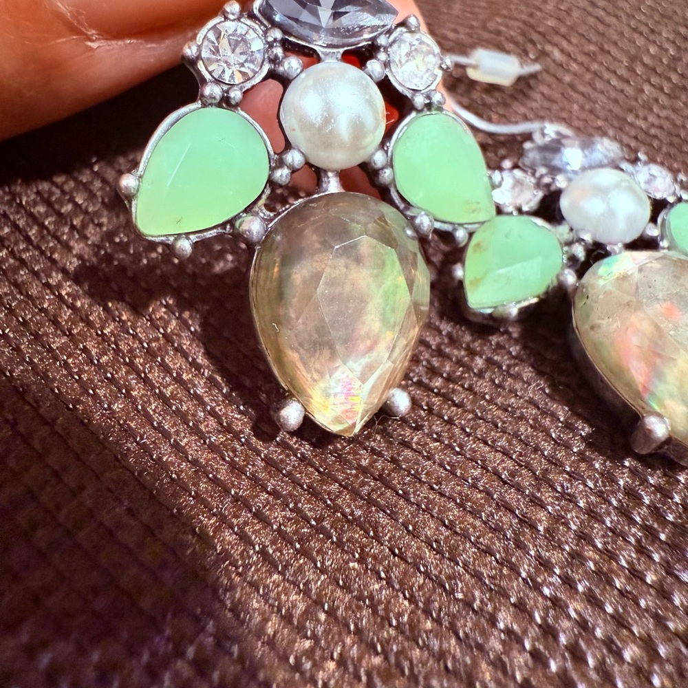 Chloe + Isabel Green and Silver Teardrop Earrings